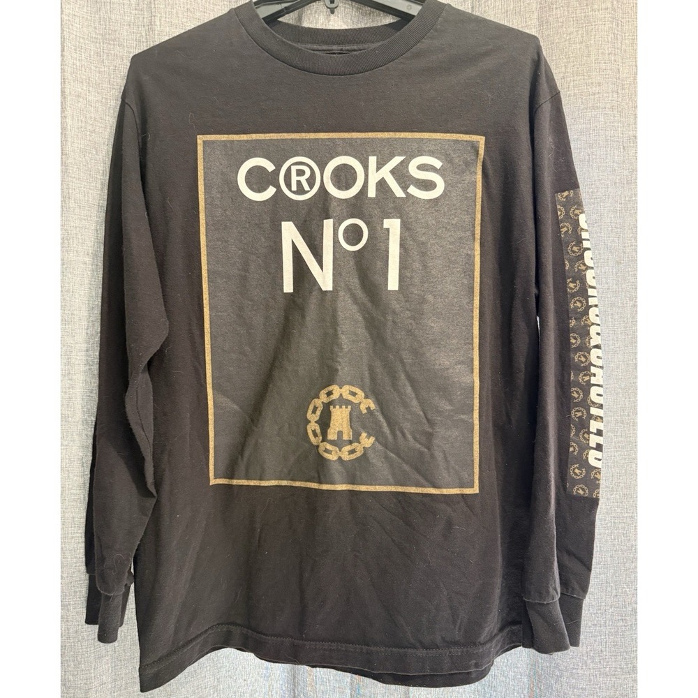 Crooks & Castles Long Sleeve Tee Mens Medium Crooks No 1 Long Sleeve Arm Detail